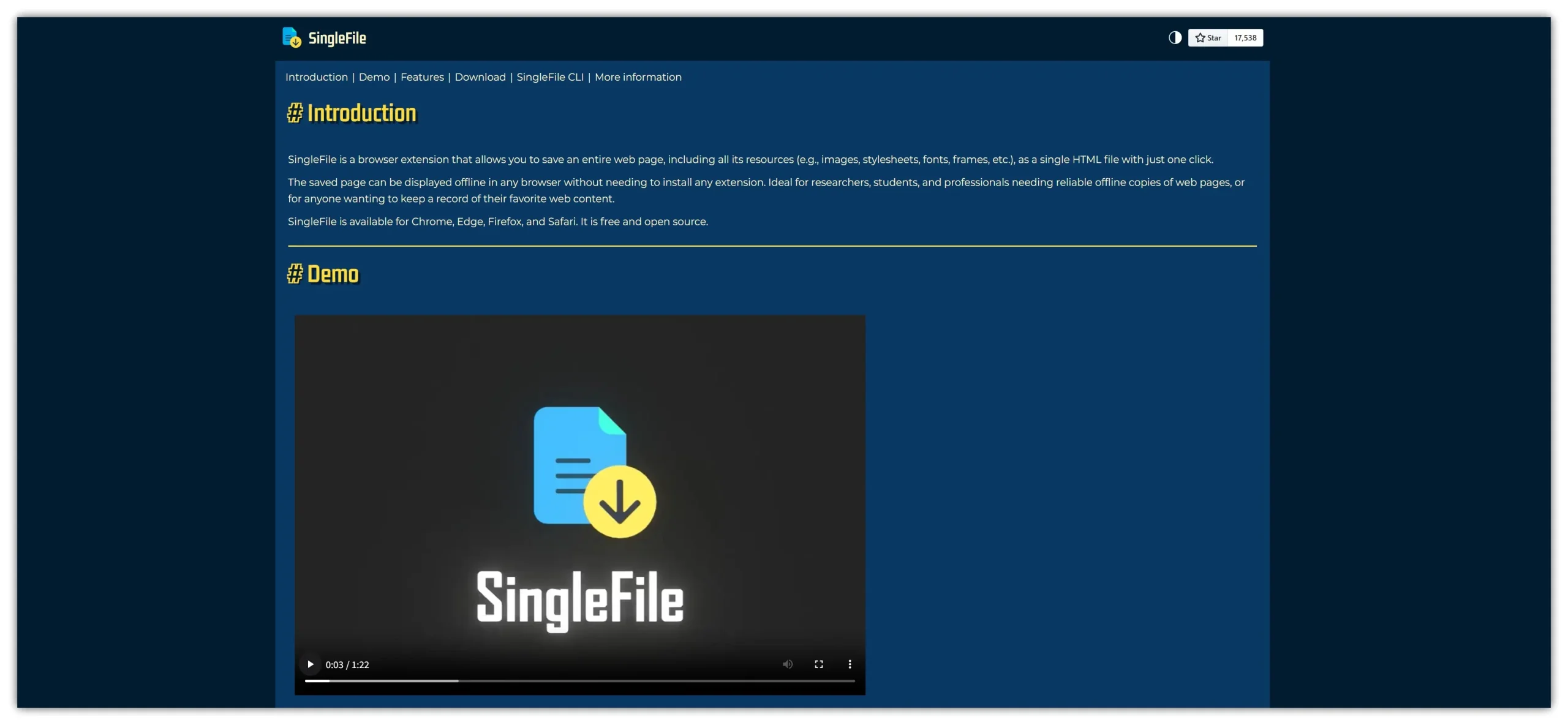 SingleFile网页离线保存工具 – 她会永远留在我的硬盘里，这款神器让你永远留住想要的任何页面