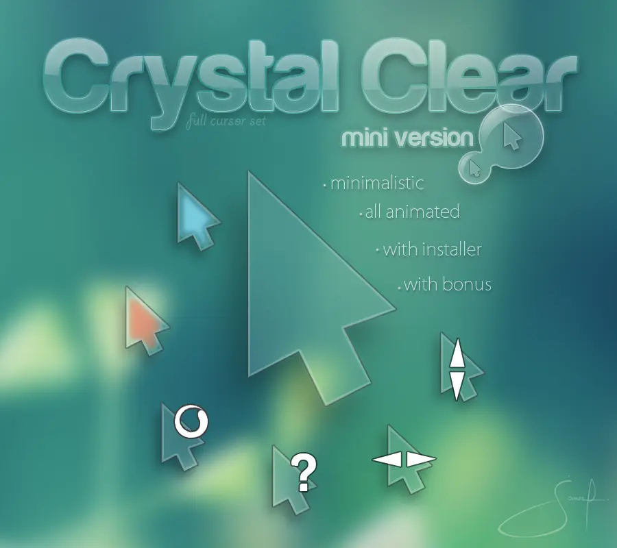 鼠标指针|Win11/Win10 鼠标指针免费下载 – Crystal clear Mini