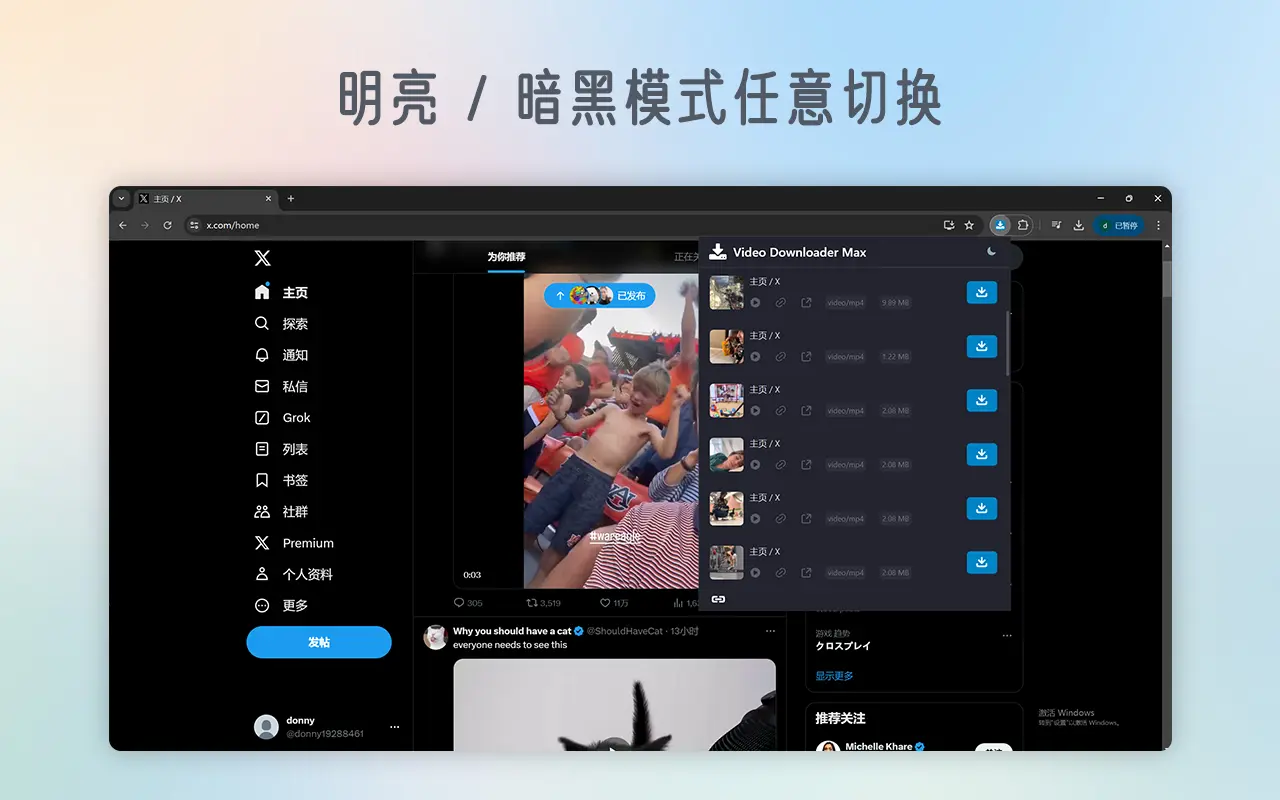 浏览器拓展|免费无广告不需要注册,从任意网站下载任意视频 - VidDown专业视频下载器