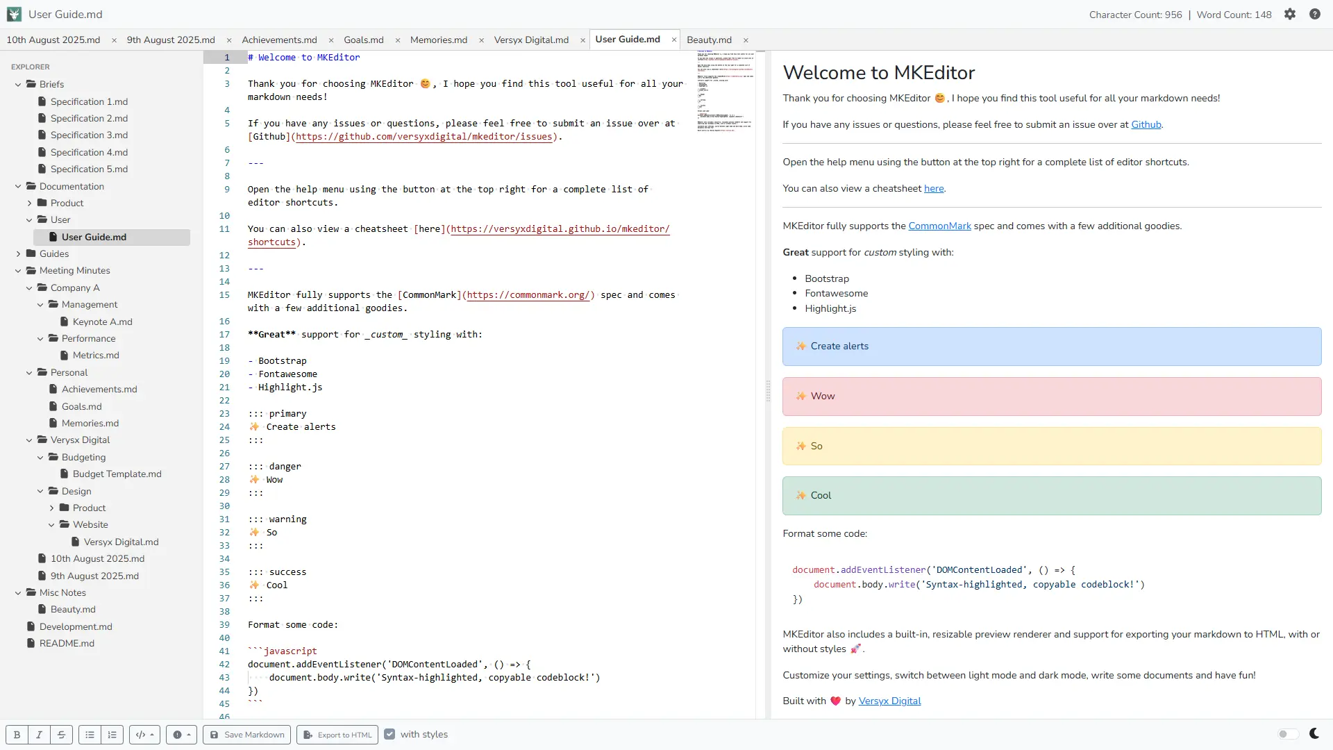 MKEditor – 一款简单好用Markdown编辑器