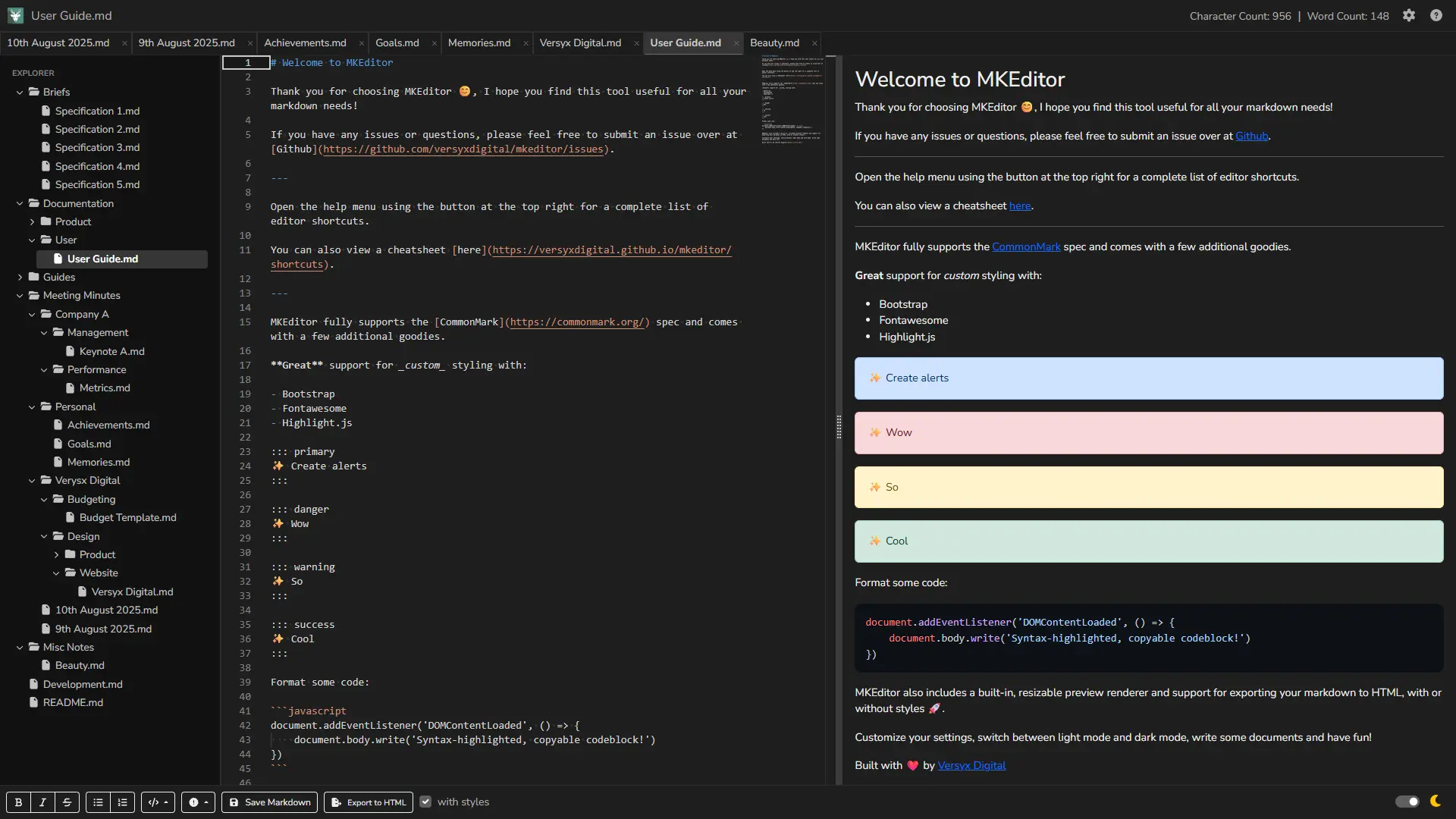 MKEditor - 一款简单好用Markdown编辑器