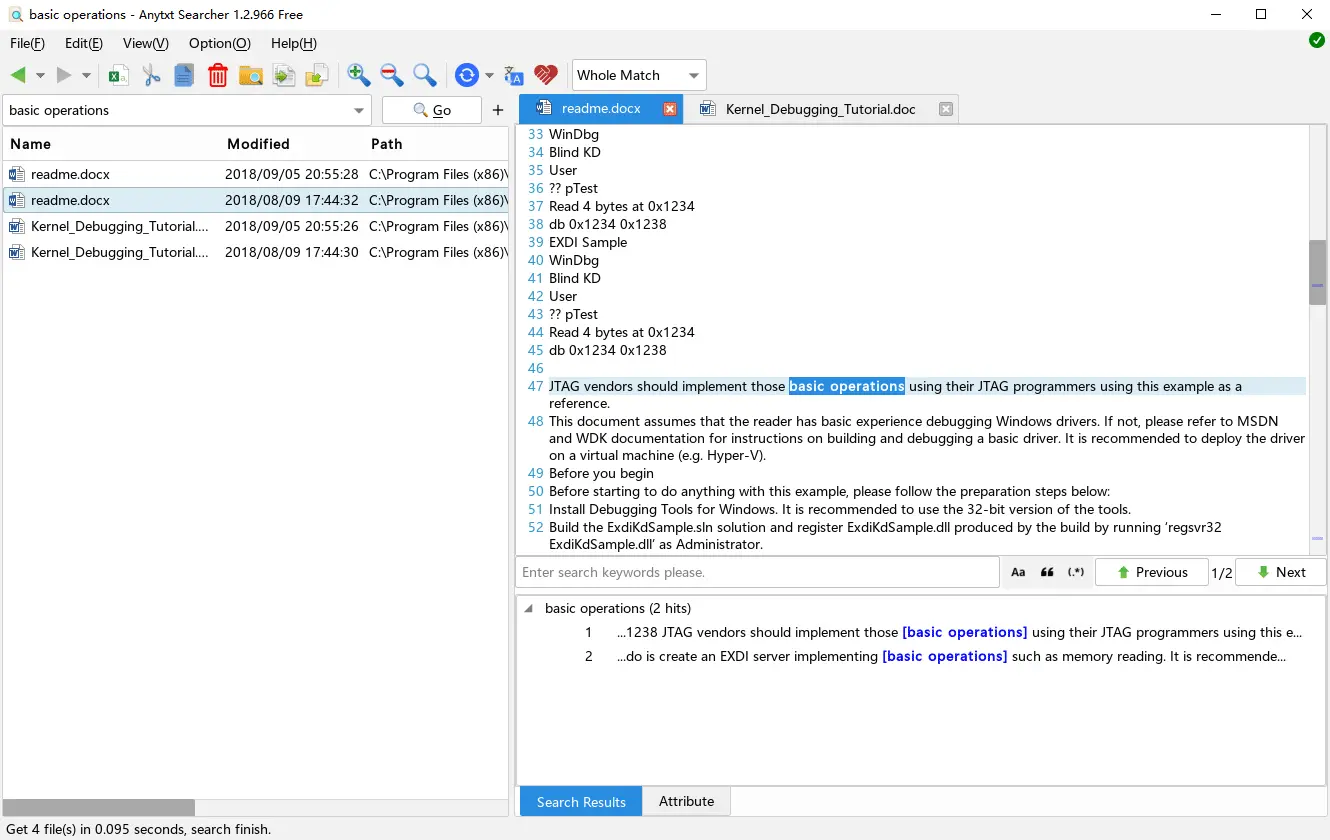 AnyTXT Searcher - 性能强大的本地任意文档内容搜索利器