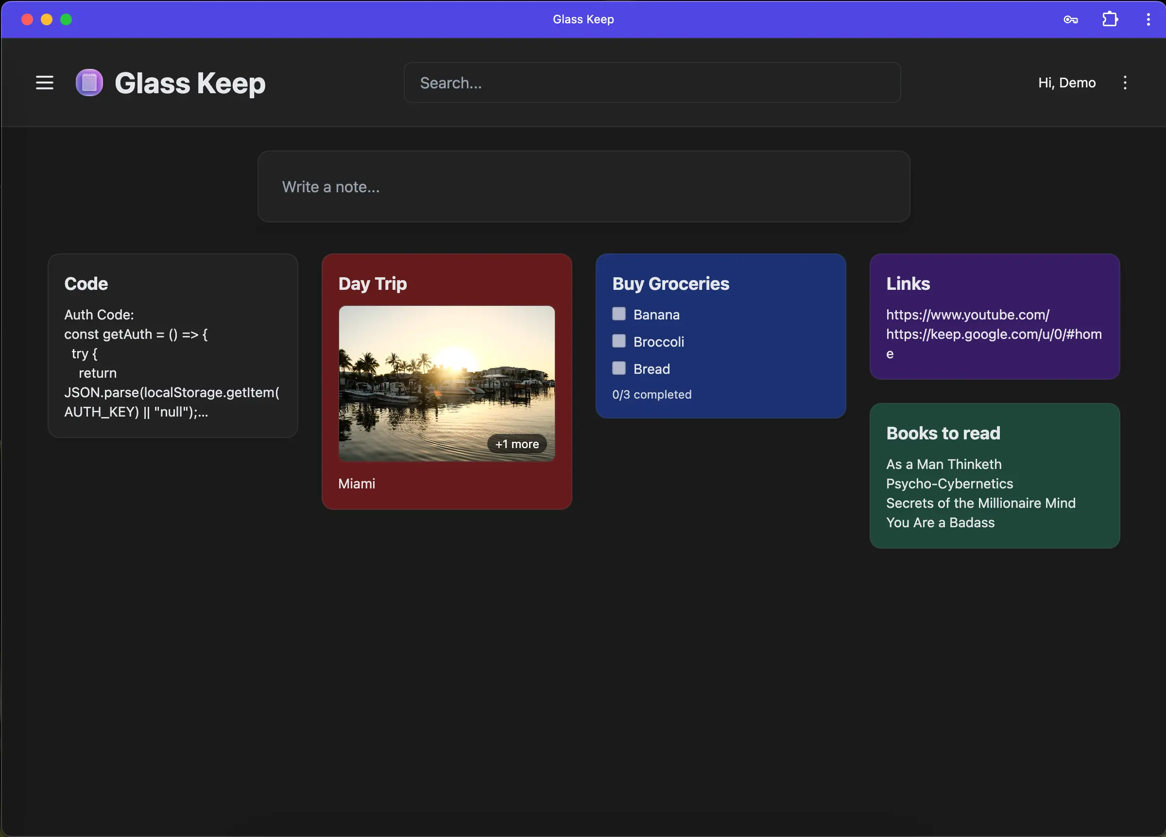 Glass Keep – 界面超棒的Google Keep风格笔记应用