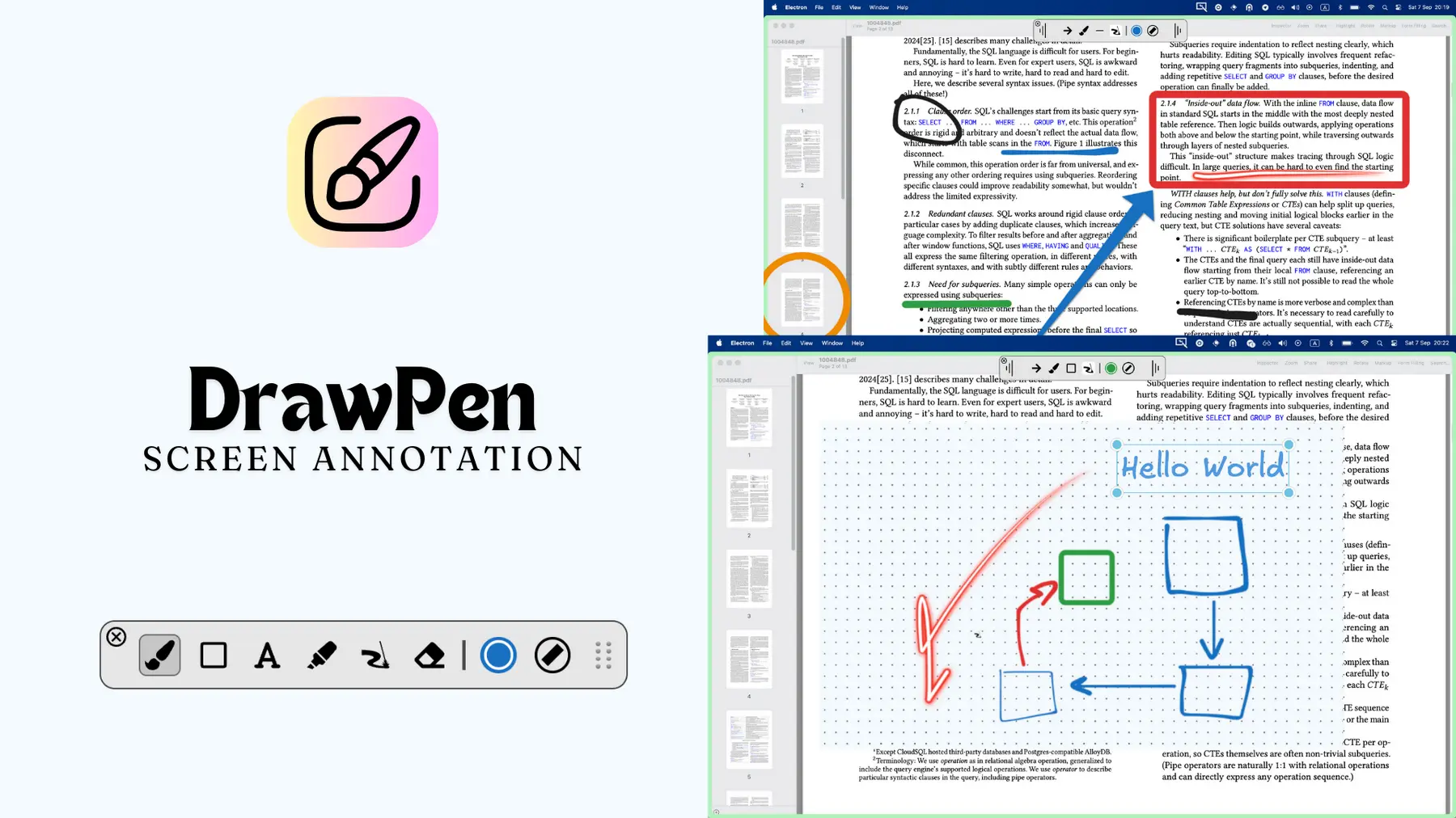 DrawPen – 开源屏幕标注工具丨支持自由绘画和标注