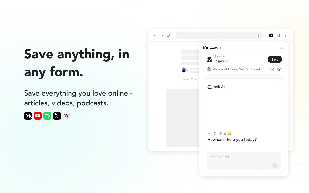 YouMind - 口碑极佳的浏览器拓展丨一键收藏AI分析整理任意文章