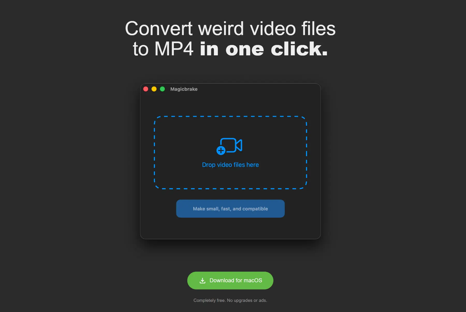 Magicbrake – 苹果Mac最简易的一键转换任意视频格式为MP4