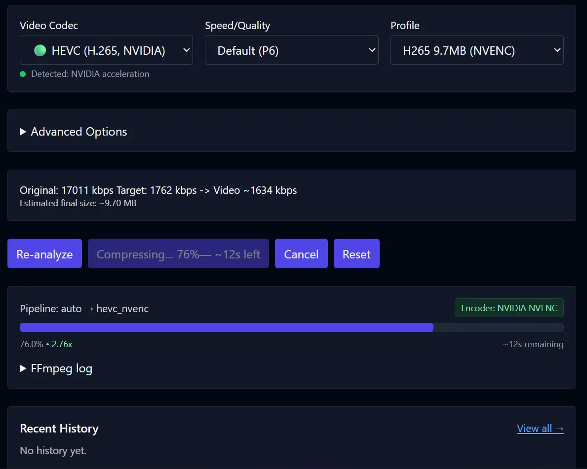 8mb.local - 开源免费的视频大小自定义压缩工具