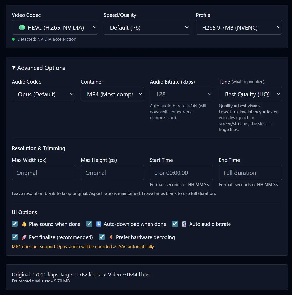 8mb.local - 开源免费的视频大小自定义压缩工具