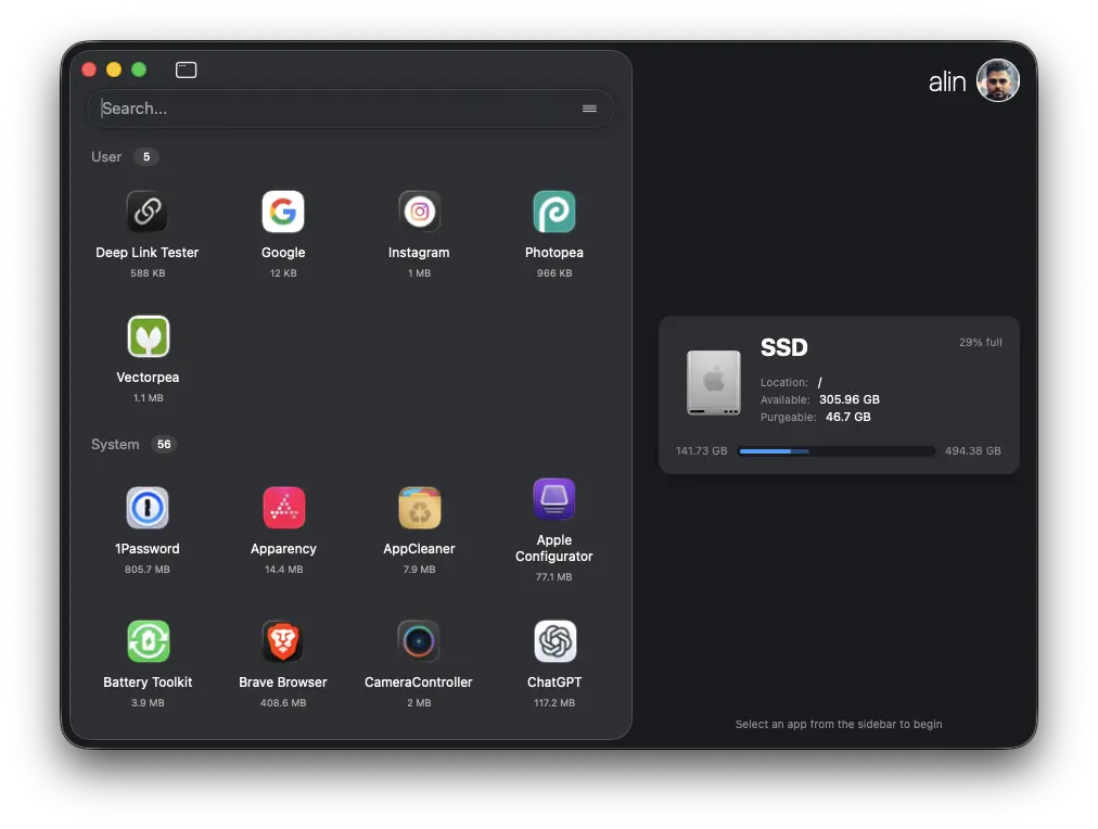 Pearcleaner - 苹果MacOS系统软件卸载工具