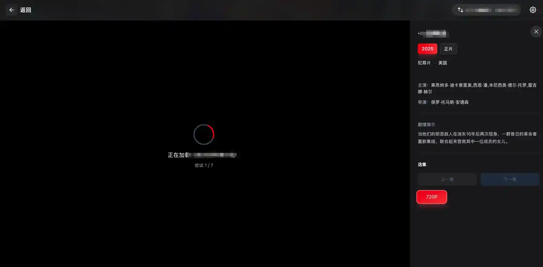 沉浸式播放体验，支持剧集选择。