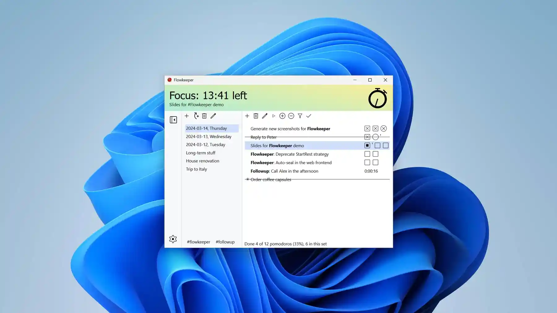 Flowkeeper - 界面清爽开源免费的桌面计时器