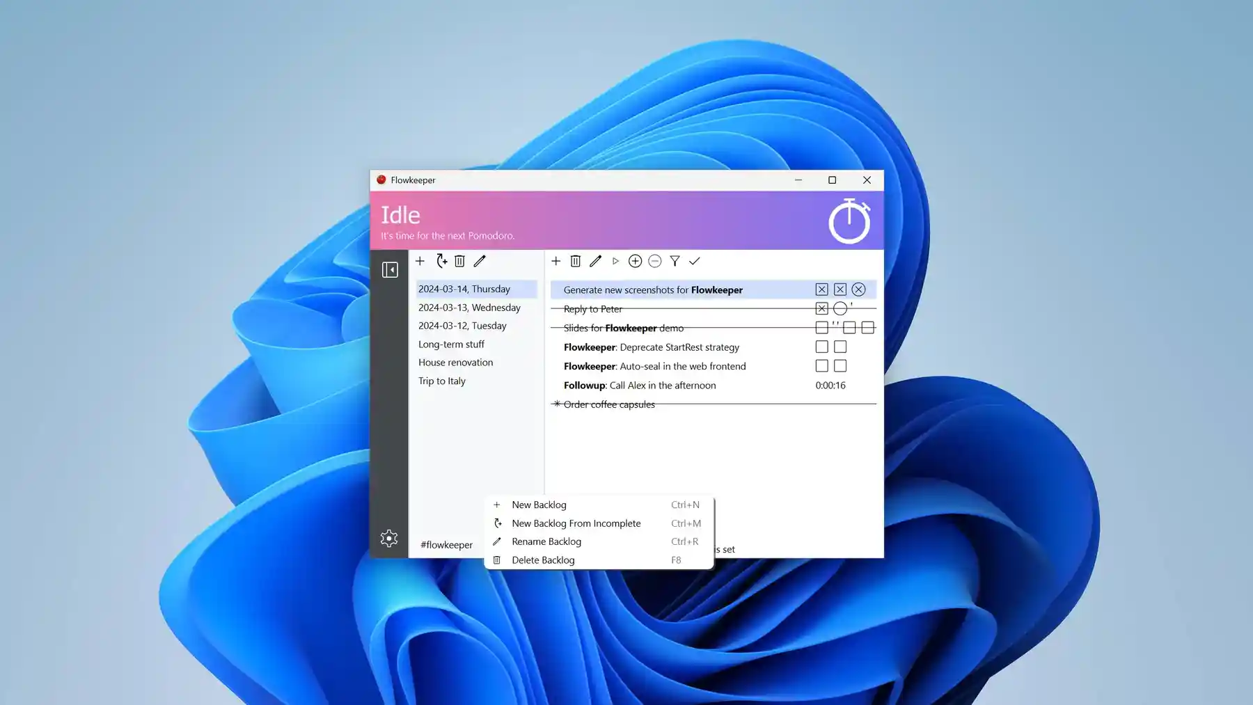 Flowkeeper - 界面清爽开源免费的桌面计时器