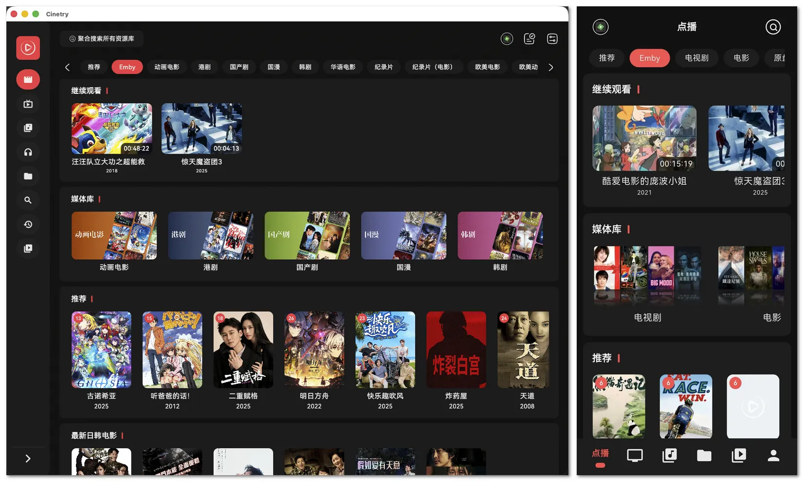 Cinetry – 多源聚合影音工具｜一键聚合Jellyfin/Emby/IPTV