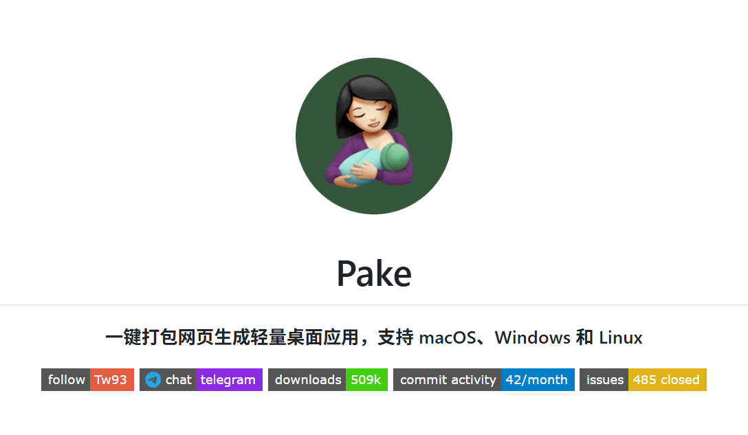 Pake – 一键打包网页成轻量桌面App