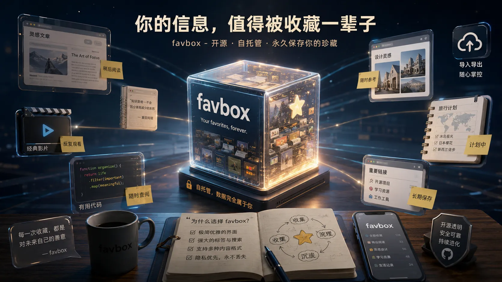 FavBox – 浏览器拓展推荐｜多维标签分类告别文件夹混乱｜多视图可视化展示书签
